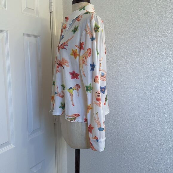 Y2k vintage Bebe pinup guitar print button down shirt - Picture 11 of 15